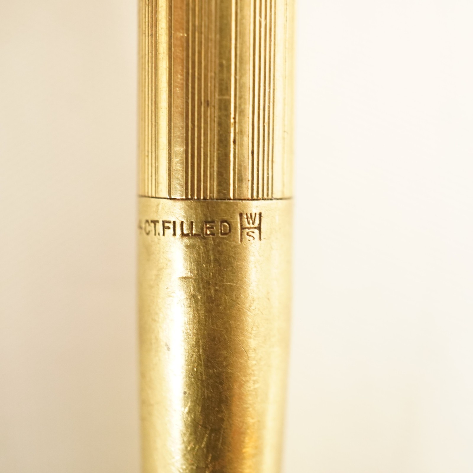 Vintage Wahl 14k Gold Filled Mechanical Pencil Engine Turned WS Monogrammed SR