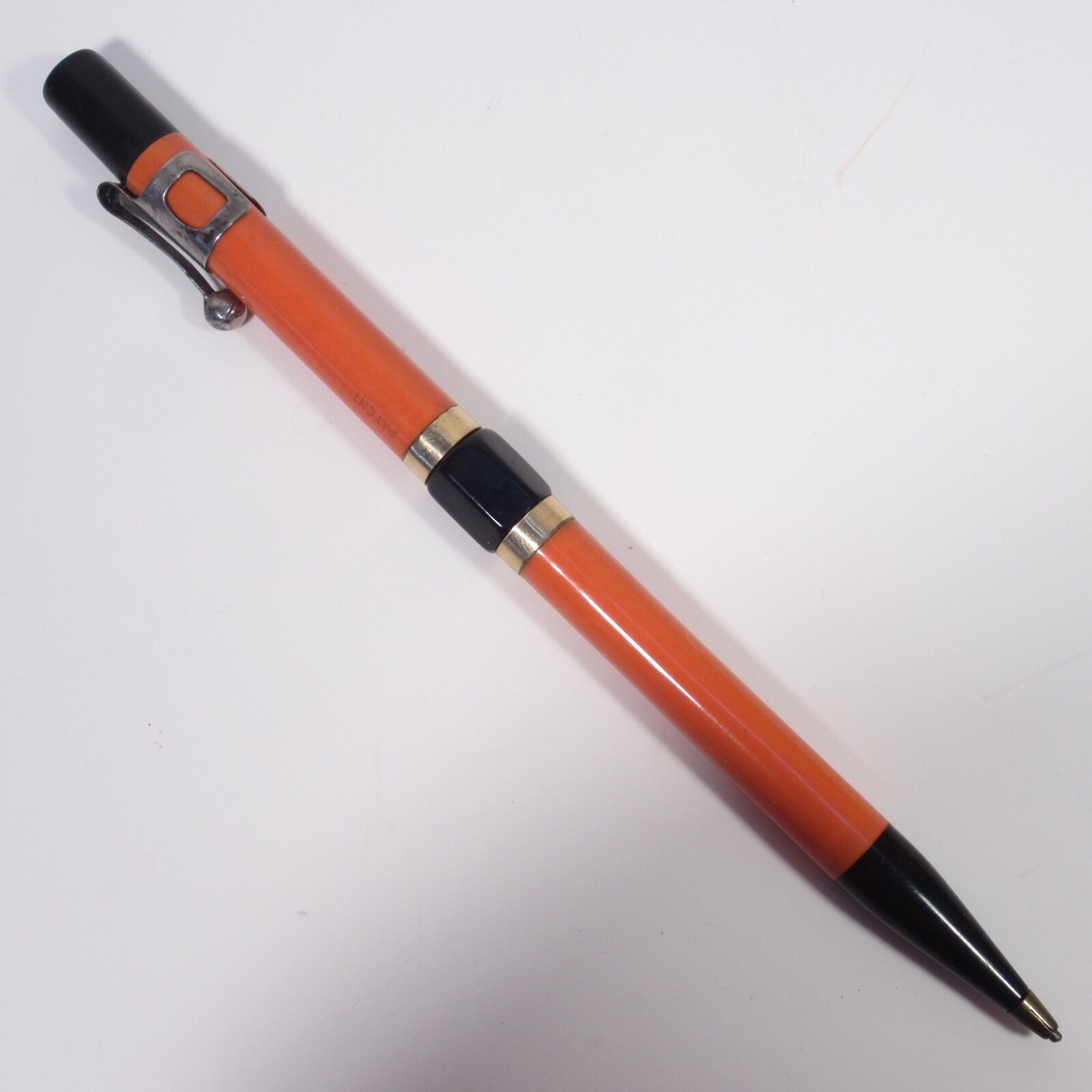 Vintage Antique Listo “Center Turn” Mechanical Pencil Orange Black Gold No 20?