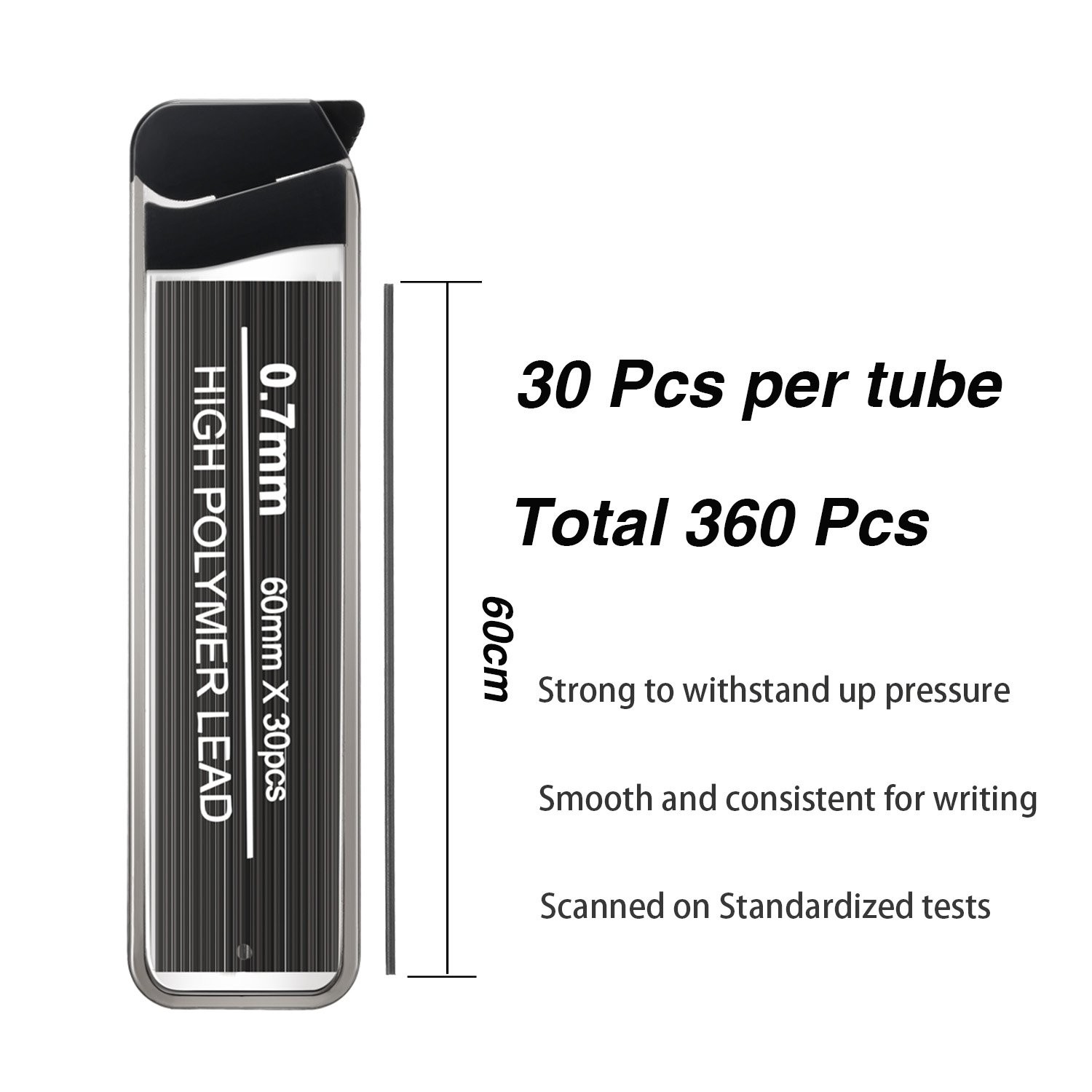 360 Pcs Color Lead Refills 0.7 mm HB Black Mechanical Pencil Refills, 7 Assor…