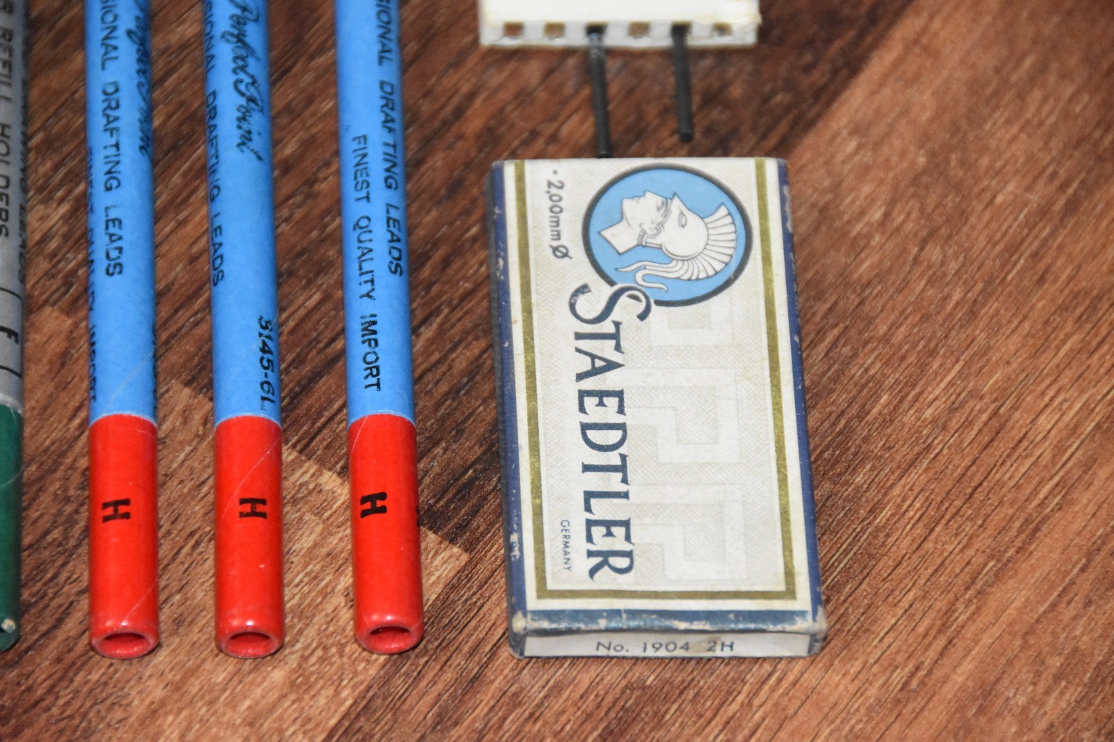 vintage Lot of mechanical Pencil Lead & Desk Supplies Sharpener Staedtler Mars H