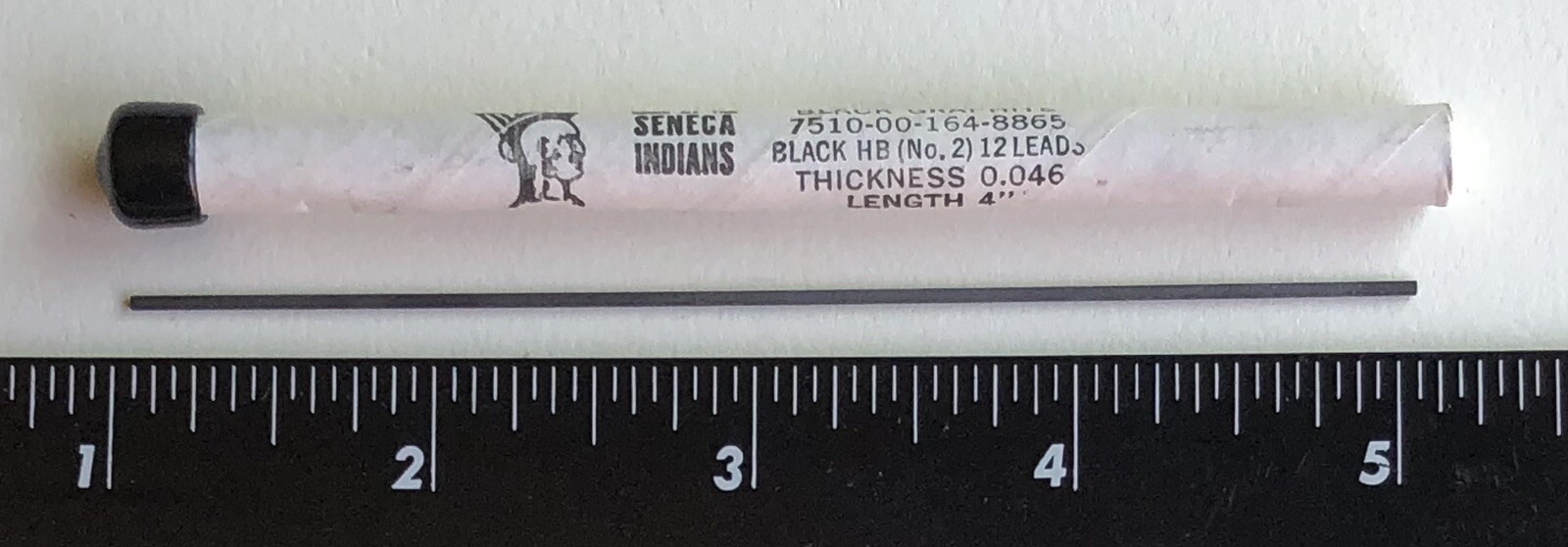 Vintage SENECA Mechanical Pencil Lead HB Black 1.18mm NOS 12pk Tube USA