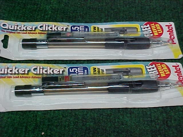 Lot (2) NIP Vintage Pentel “QUICKER CLICKER” Smoke Barrel 0.5 Fine Pencils JAPAN