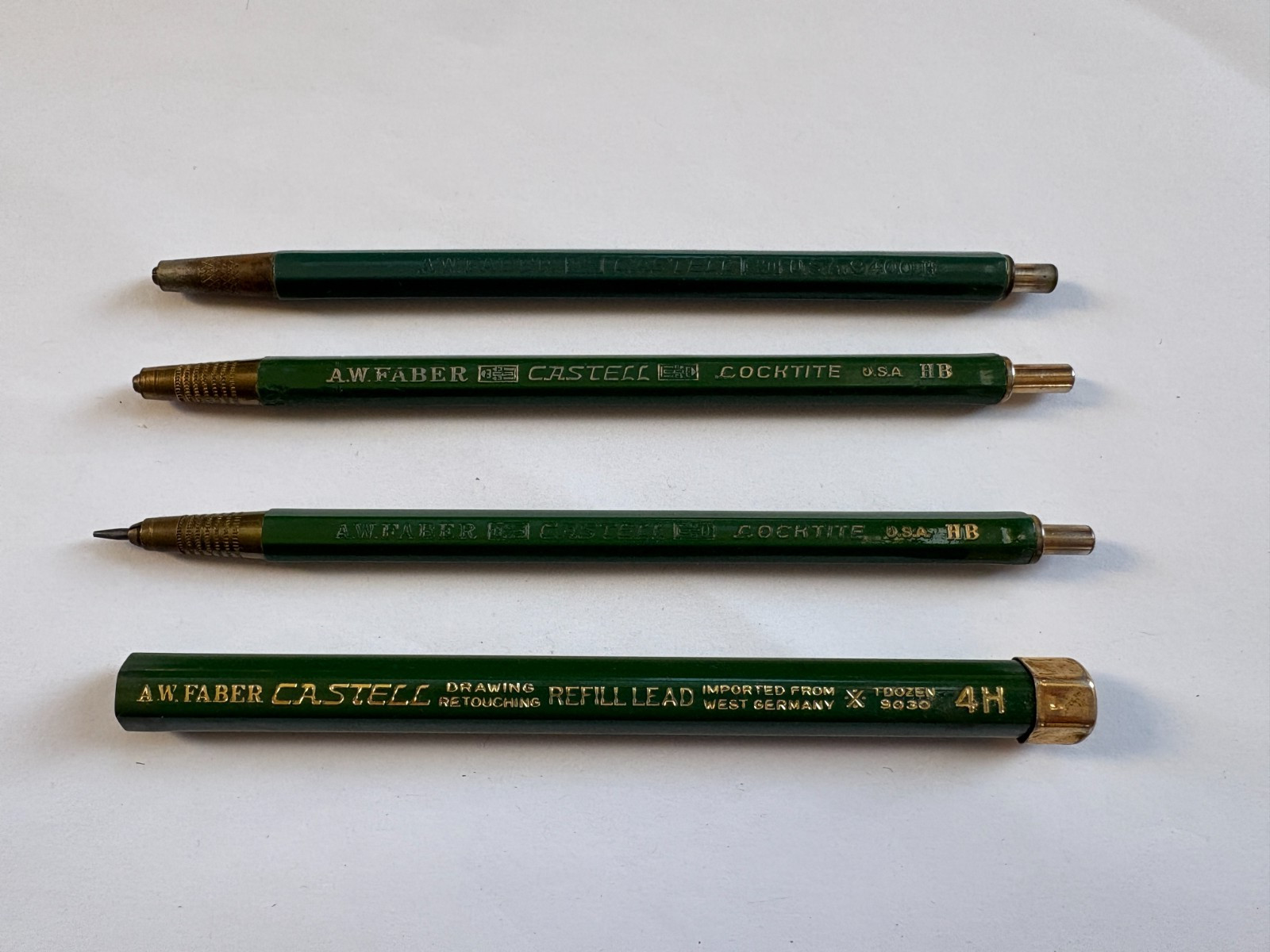 Vtg A W Faber Castell LOCKTITE & 9499 USA Mechanical Pencil drafting +lead