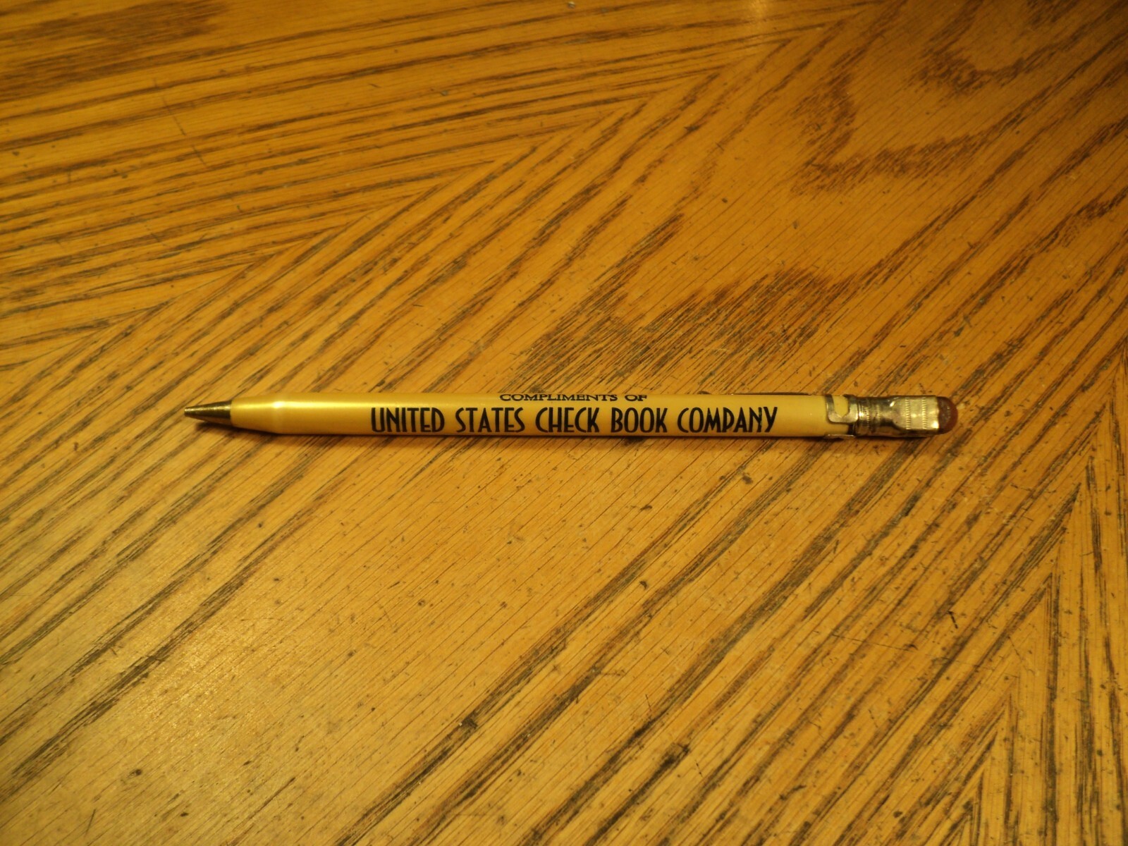 Vintage Mechanical Pencil Advertising United States Check Book Company Omaha