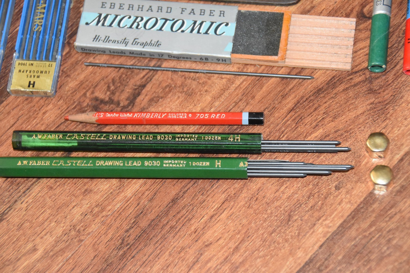 vintage Lot of mechanical Pencil Lead & Desk Supplies Sharpener Staedtler Mars H