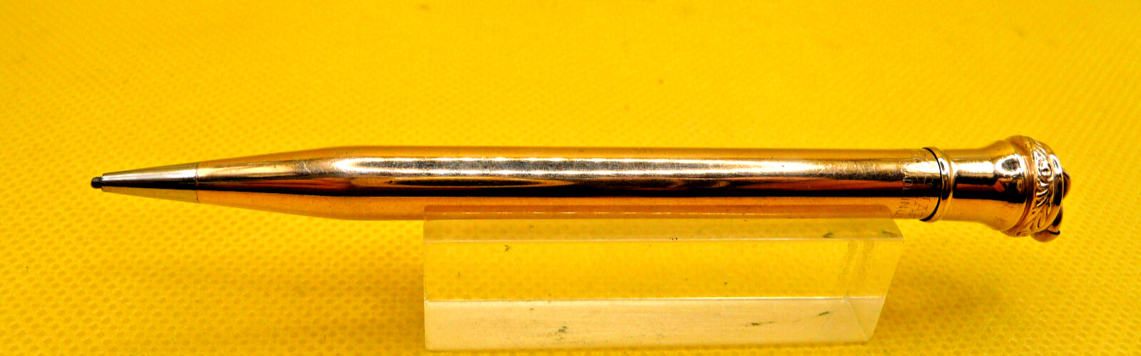 Wahl-Eversharp Vintage Gold Filled Pencil-l.lmm-working-Smooth pattern-ring top