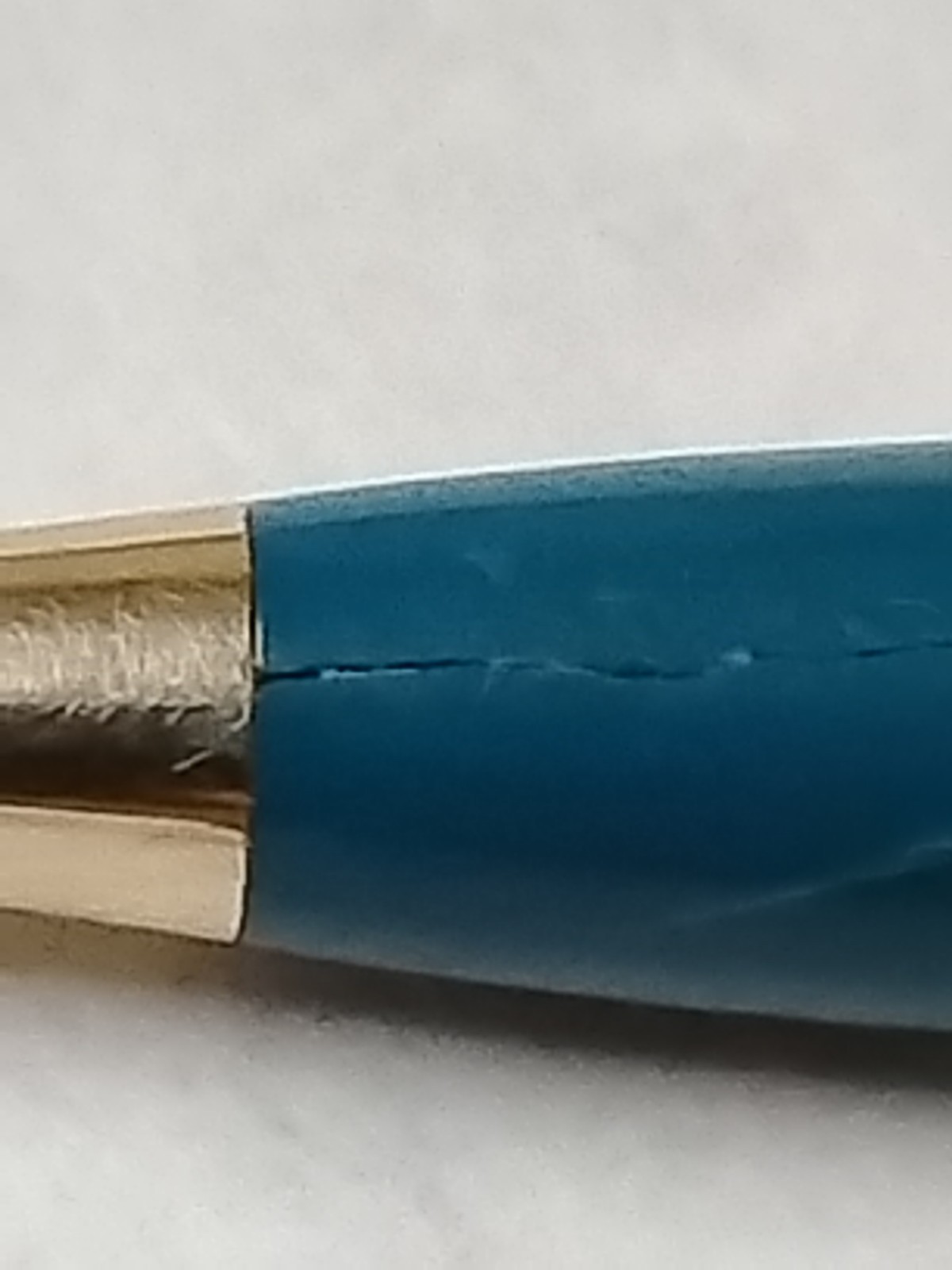VTG Waterman C/F Mechanical Pencil Teal Blue & Gold Cap FOR PARTS. #M1