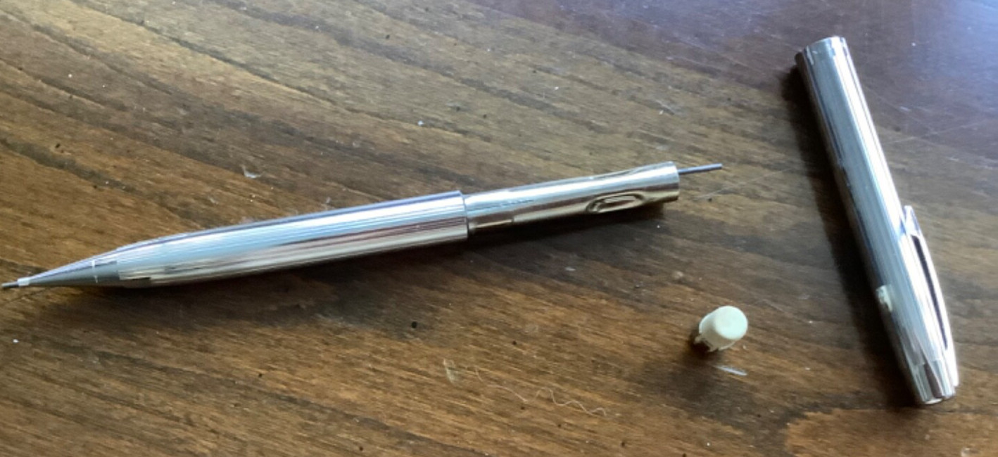 2 SHEAFFER White Dot Chrome Mechanical Pencils 1960’s-1970’s