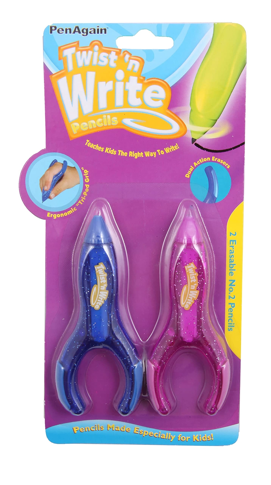 Twist N Write Pencil 2 Pack Carded Supplies Baum00073 Inc Ergonomic Design