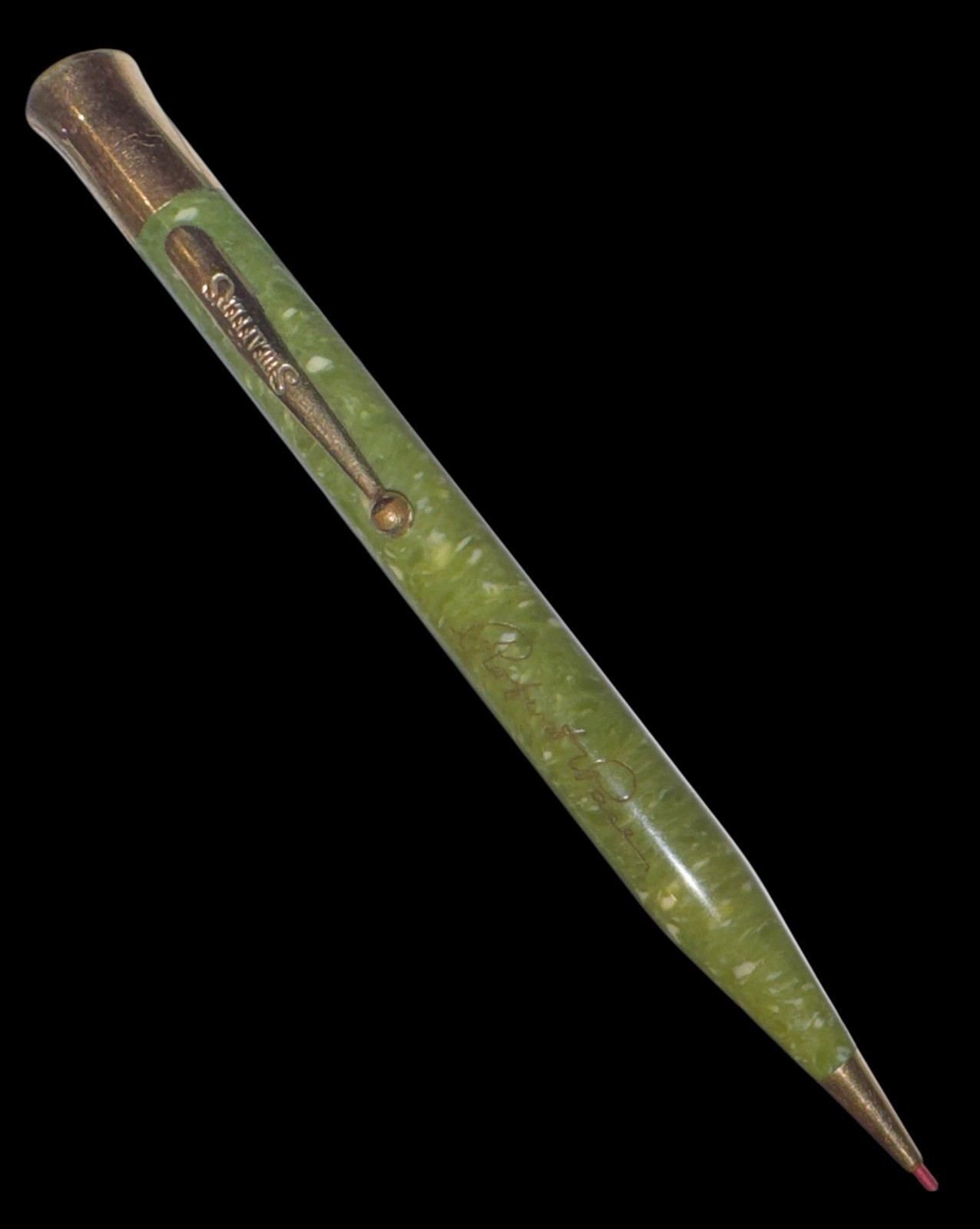 SHEAFFERS MECHANICAL PENCIL JADE GREEN – GOLD FILLED – WORKS