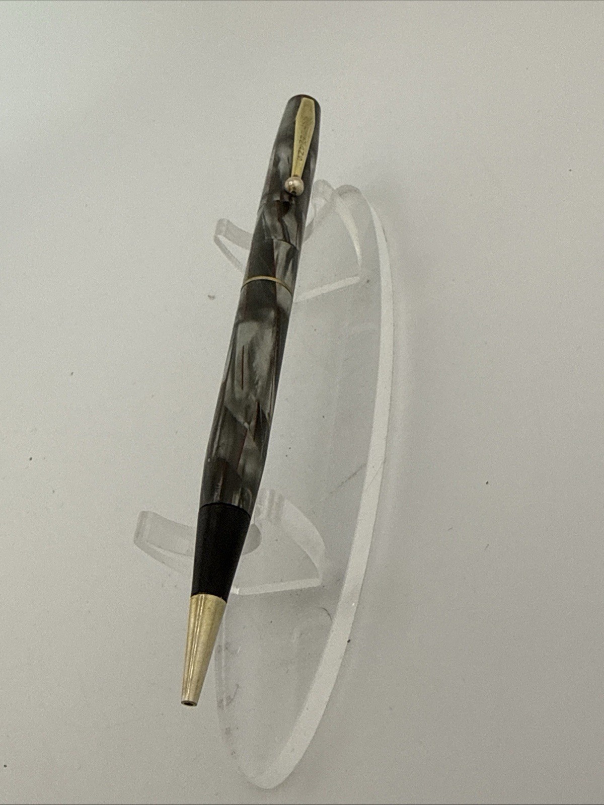 Vintage Waterman’s Commando Mechanical Pencil Gold Trim Gray Pearl Celluloid B1