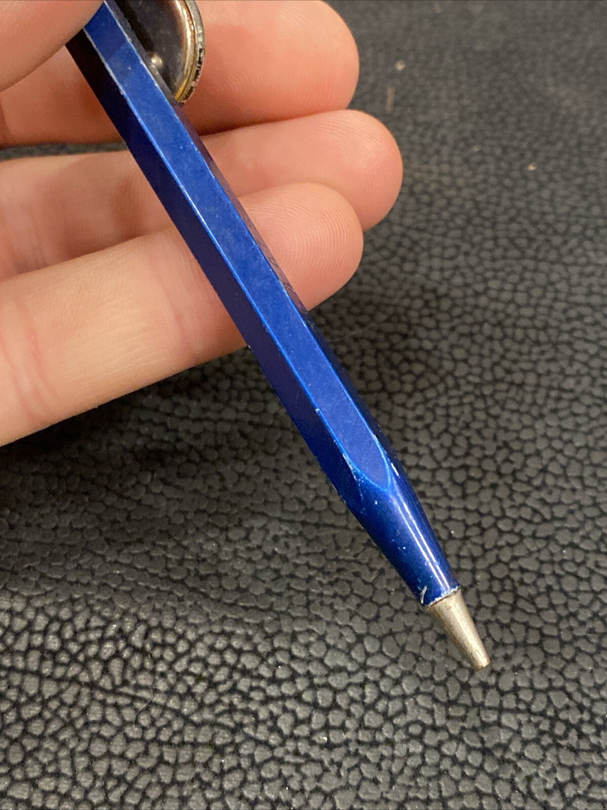 VTG 1930’s SCRIPTO 4-47 Blue STARRETT TOOLS Advertising Button Mechanical Pencil