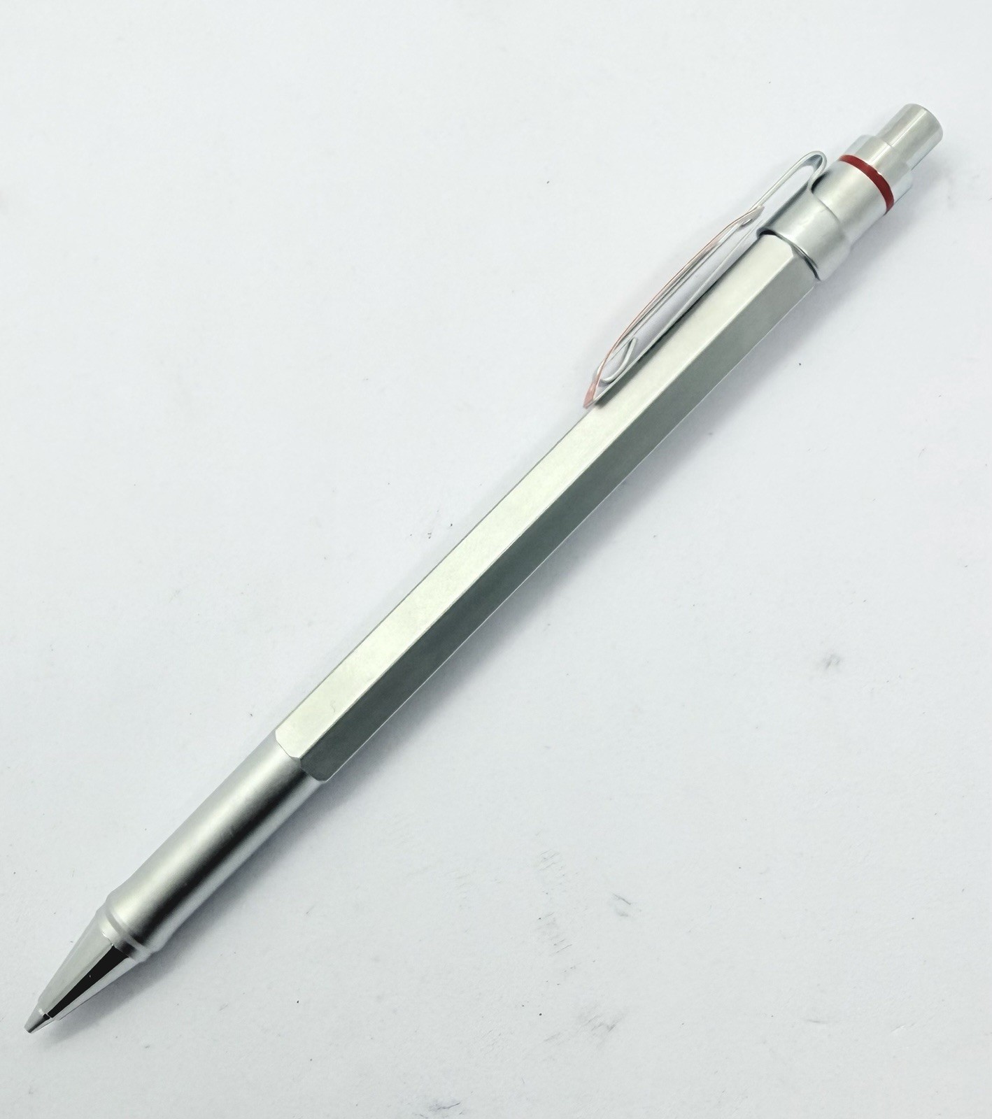 NOS Rotring newton Silver Mechanical Pencil 0.7 Double Push Retractable Germany