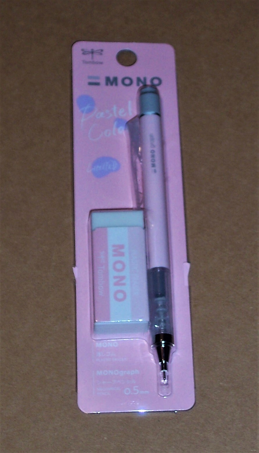 Tombow Monograph 0.5mm & Mono Eraser Pastel Color Sakura Pink Pack PPA-242E