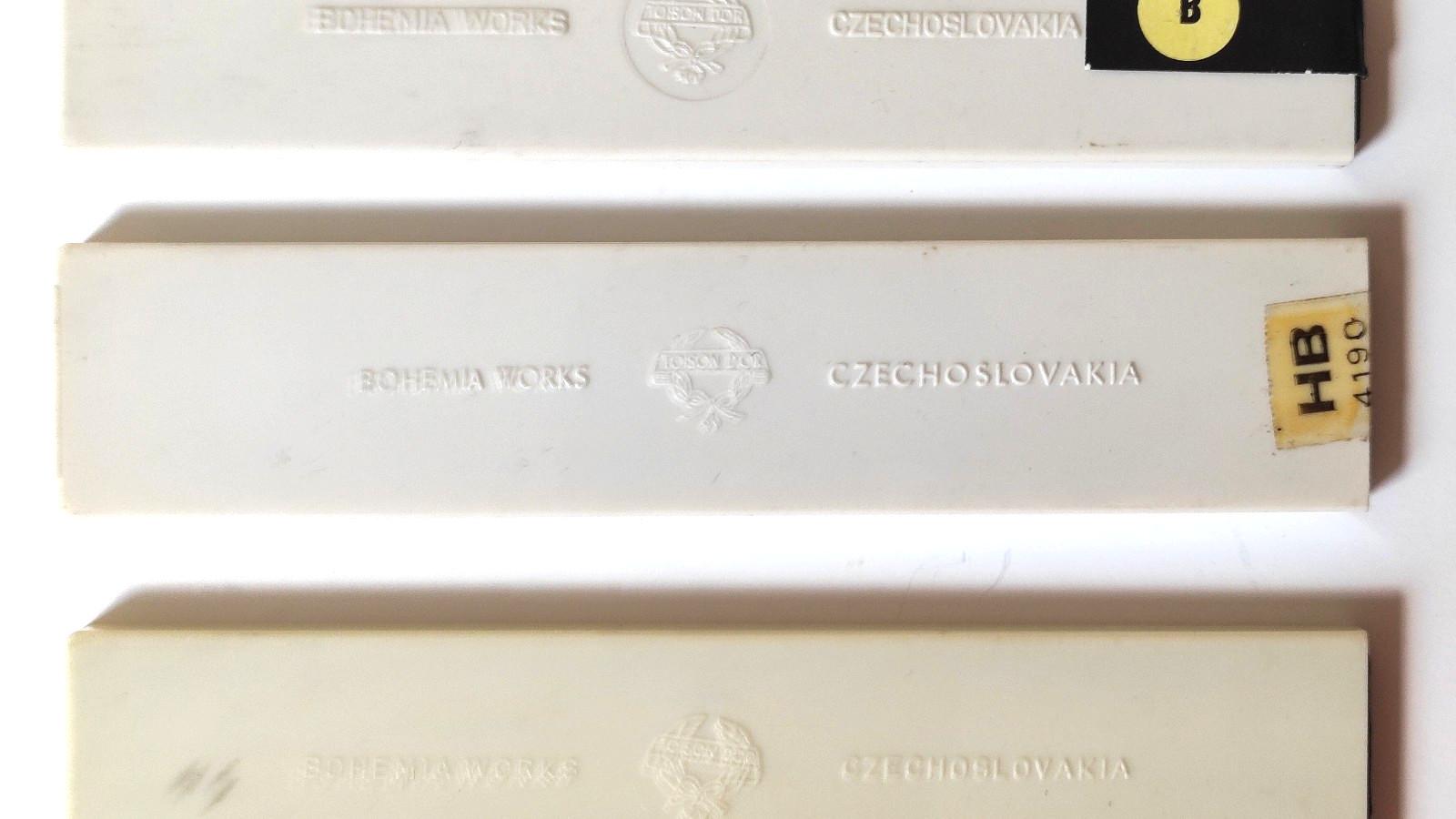 BOHEMIA WORKS Pencil Leads 4190 Set of 6 in 6 Plastic Boxes,Czechoslovakia 1970s