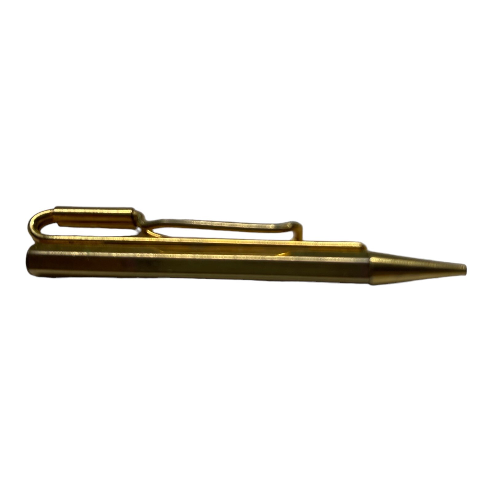 VINTAGE GOLD TONE POCKET CLIP TIE CLASP MECHANICAL PENCIL 
