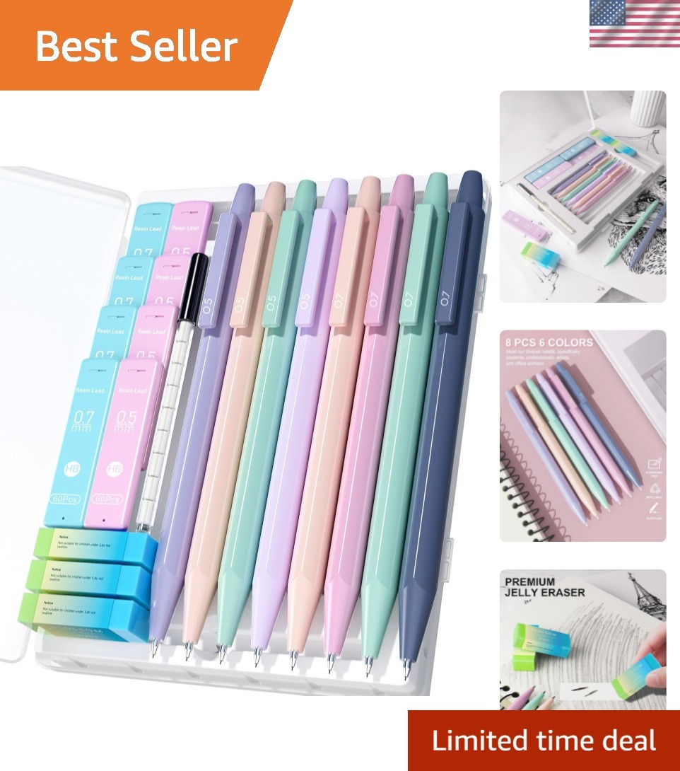 20PACK Mechanical Pencil, 8Pcs 0.5 0.7mm Mechanical Pencils Set With Eraser a…