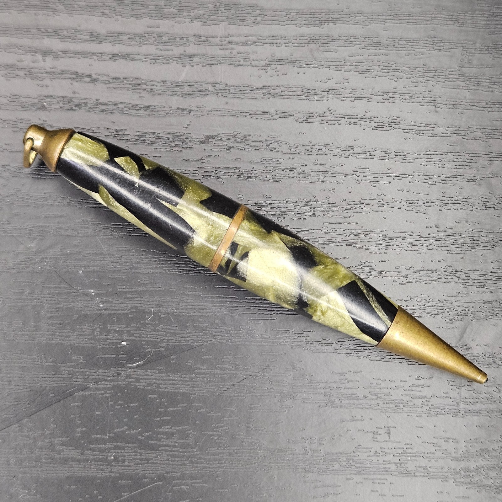 Vintage Sheaffer Balance Green Marble Celluloid Gold Trim Pencil 1930s Mini