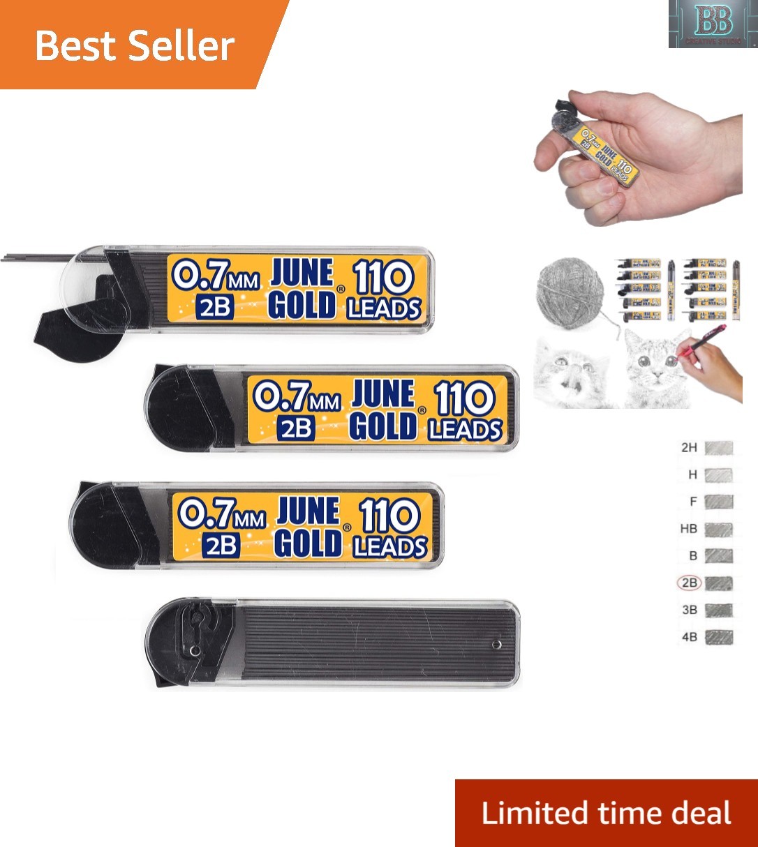 440 Count 0.7mm Graphite Lead Refills 2B – Break-Resistant & Elegant Dispenser