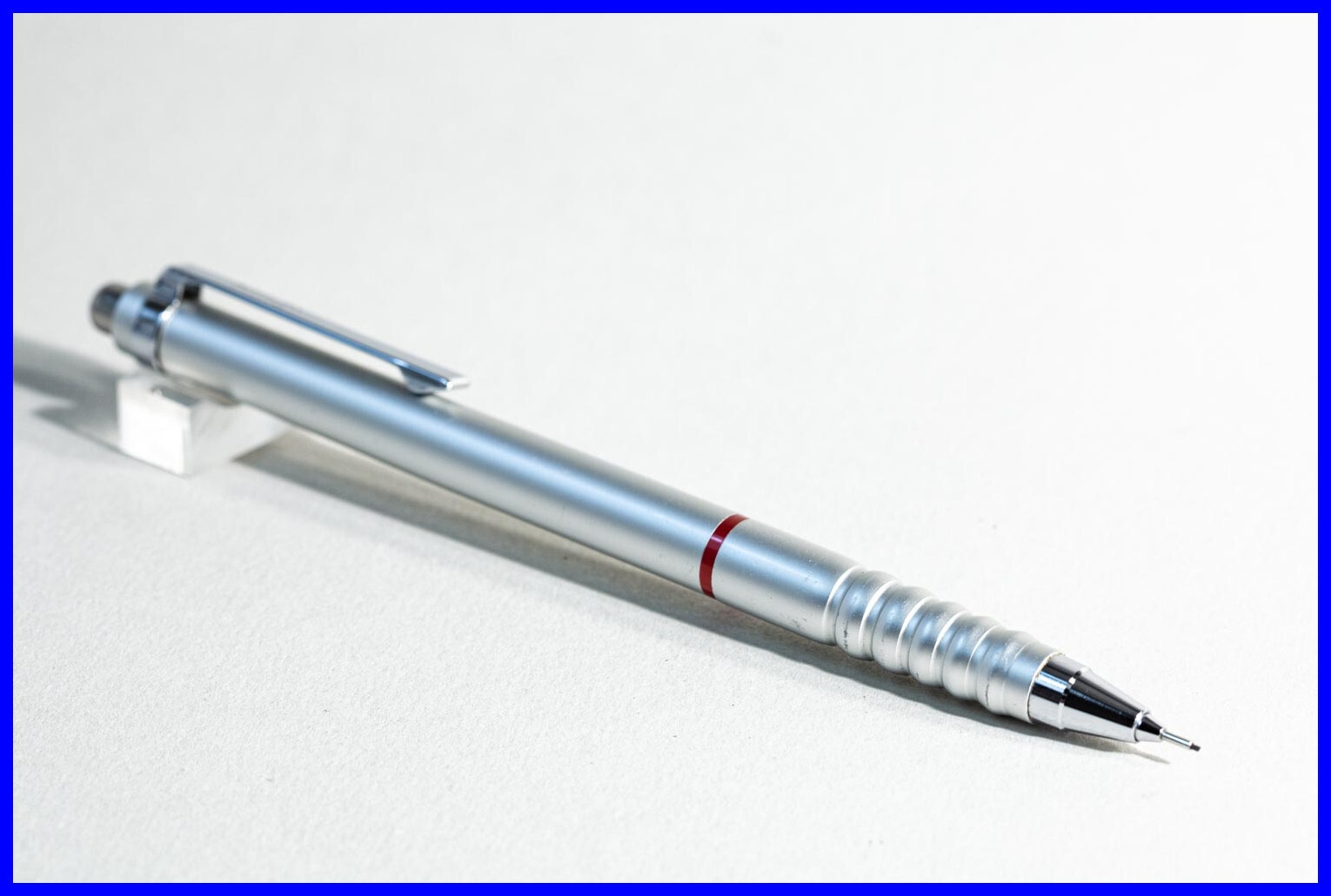 1990s rOtring ESPRIT mechanical pencil in silver alloy steel + red ring – 0.5mm