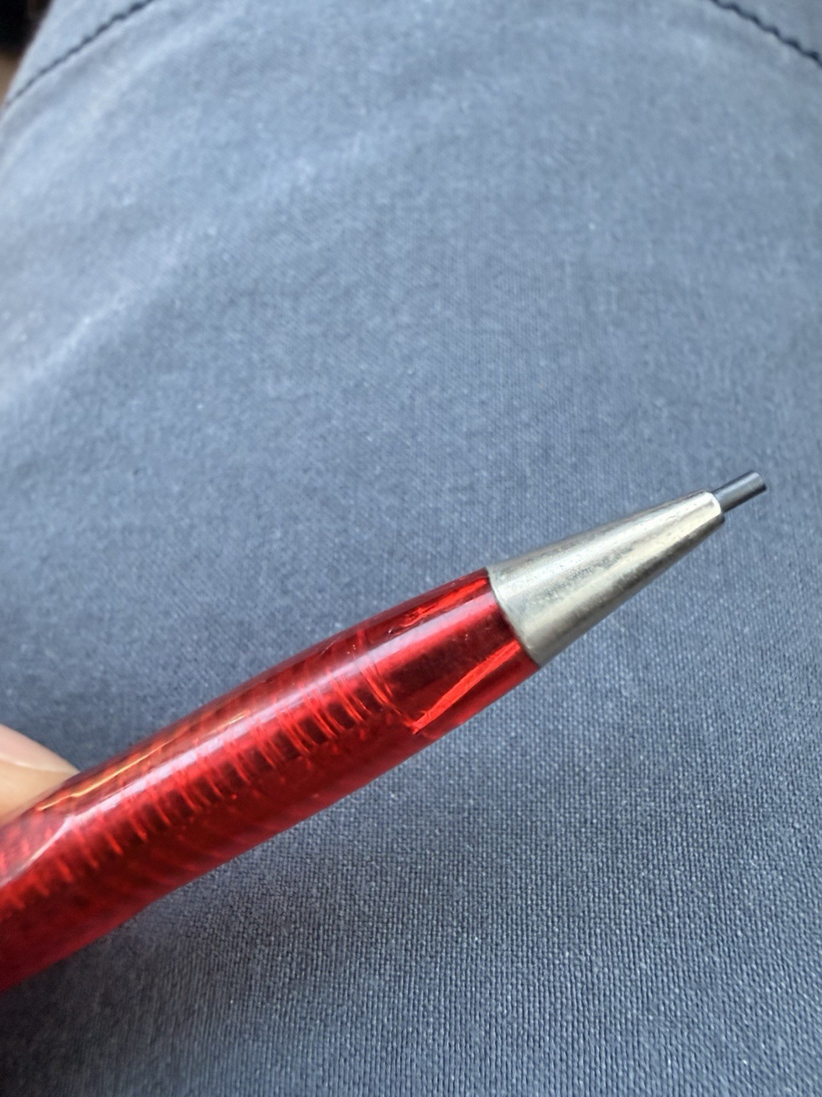 Vintage Scripto Classic Mechanical Pencil Translucent Red 1.1mm Twist Working