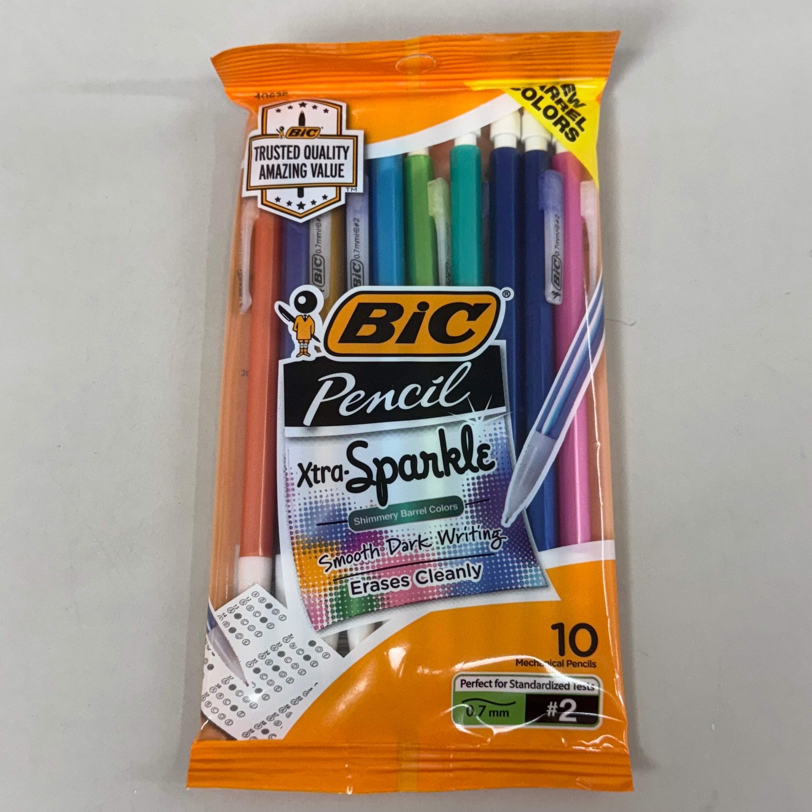 BIC (3 PACK 30 PENCILS TOTAL) Xtra-Sparkle Mechanical Pencil 0.7mm #2 Multicolor