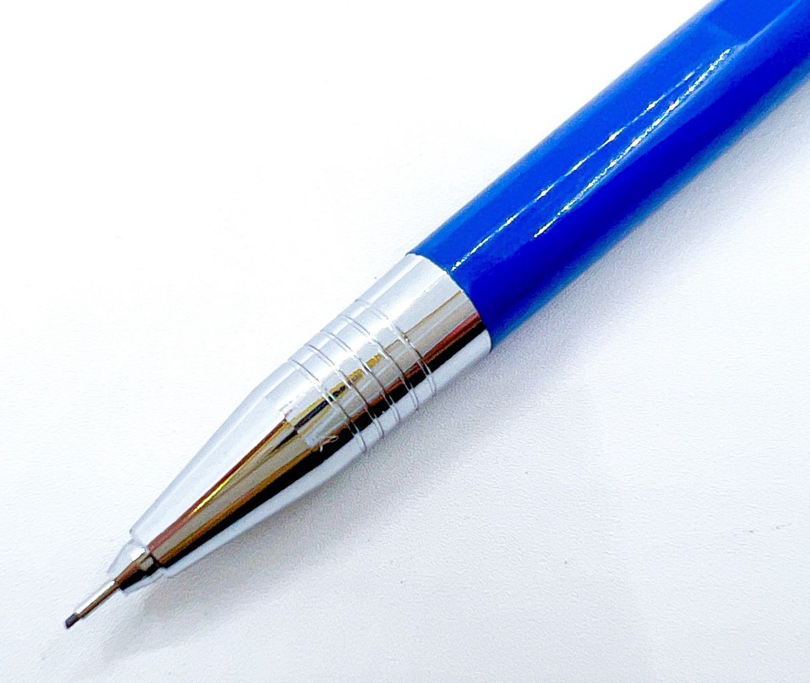 NOS Platinum Double Push Knock Mechanical Pencil Retractable Side Click Blue