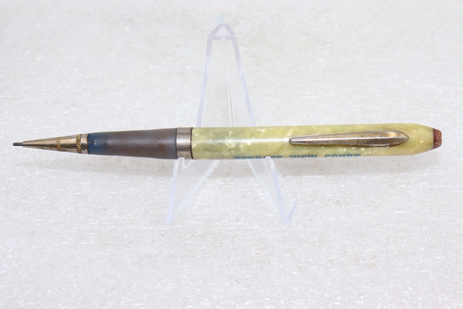 1930-1945 Terrace View Court Motel Celluloid Advertising Mechanical Pencil