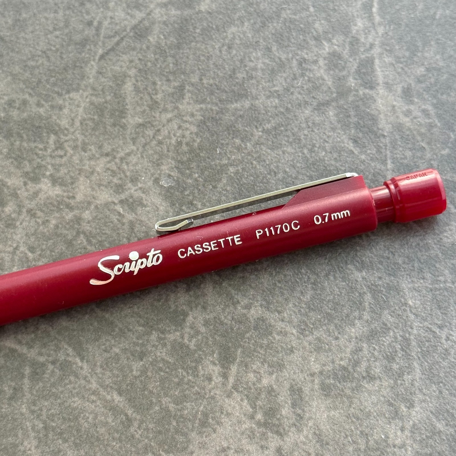 Scripto Cassette P1170C Pencil, Vintage Red Writing – 0.7mm Lead, NO ERASER