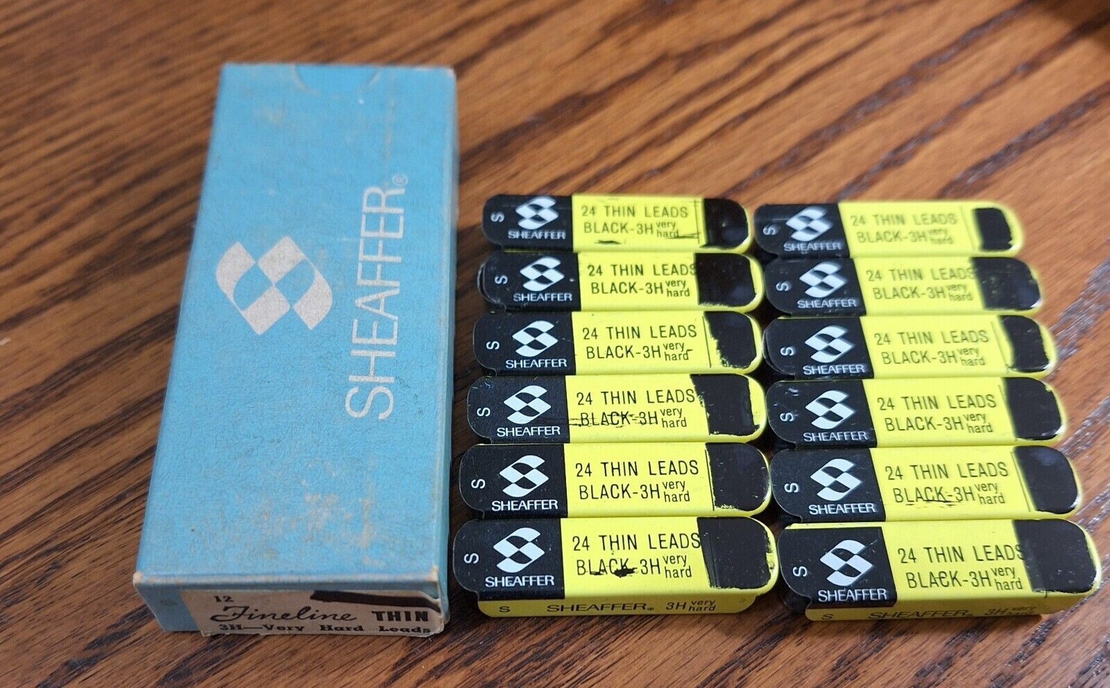 FULL BOX Sheaffer Fineline Thin Black Very Hard Type 3H-24 pc-12 Lot Orig. Box