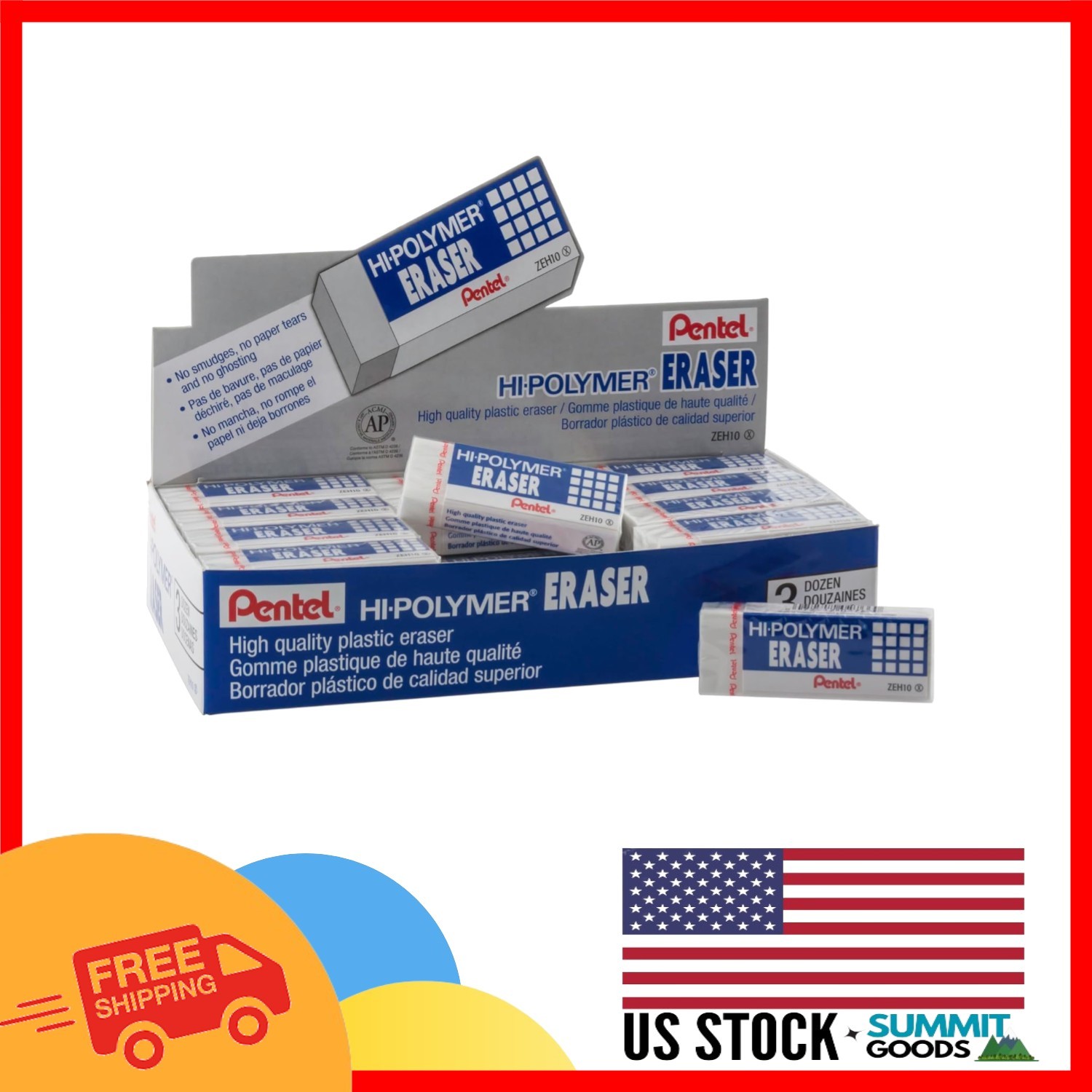 36 Pack Large White Block Erasers – Effortless Cleaning, No Ghosting