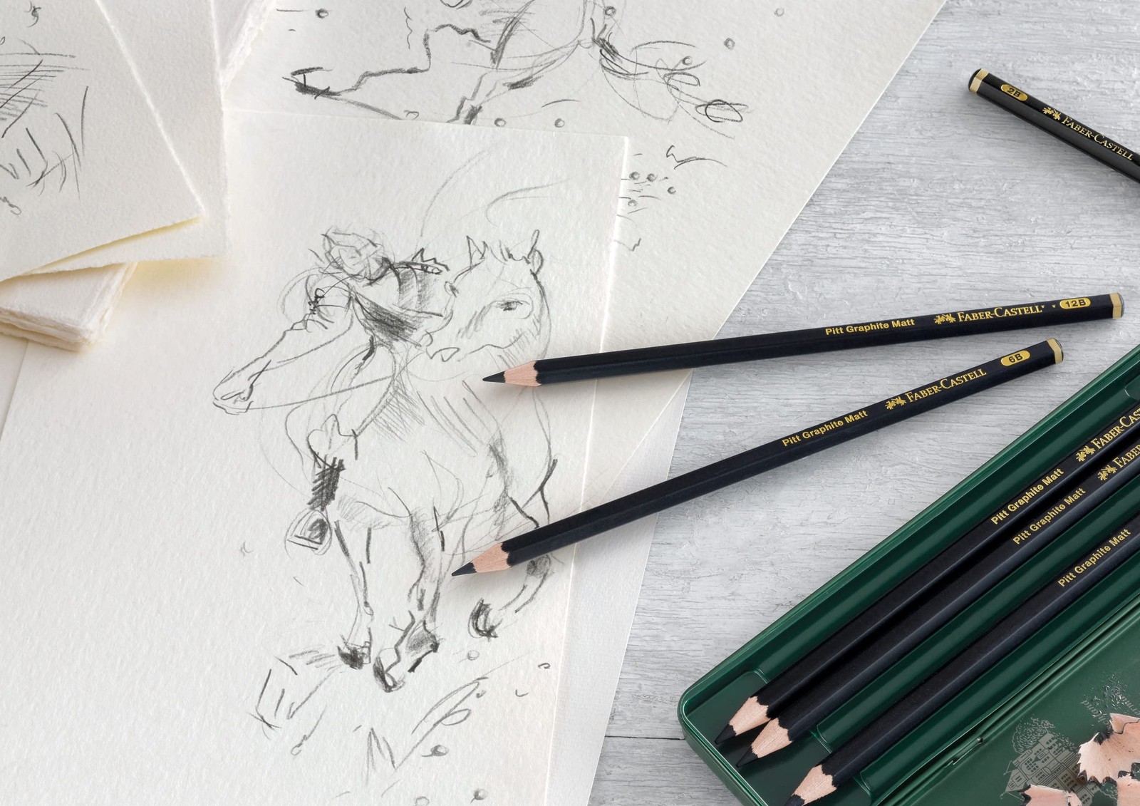 Faber-Castell Pitt Graphite Matte Pencil 1 Count (Pack of 6), Multiple color