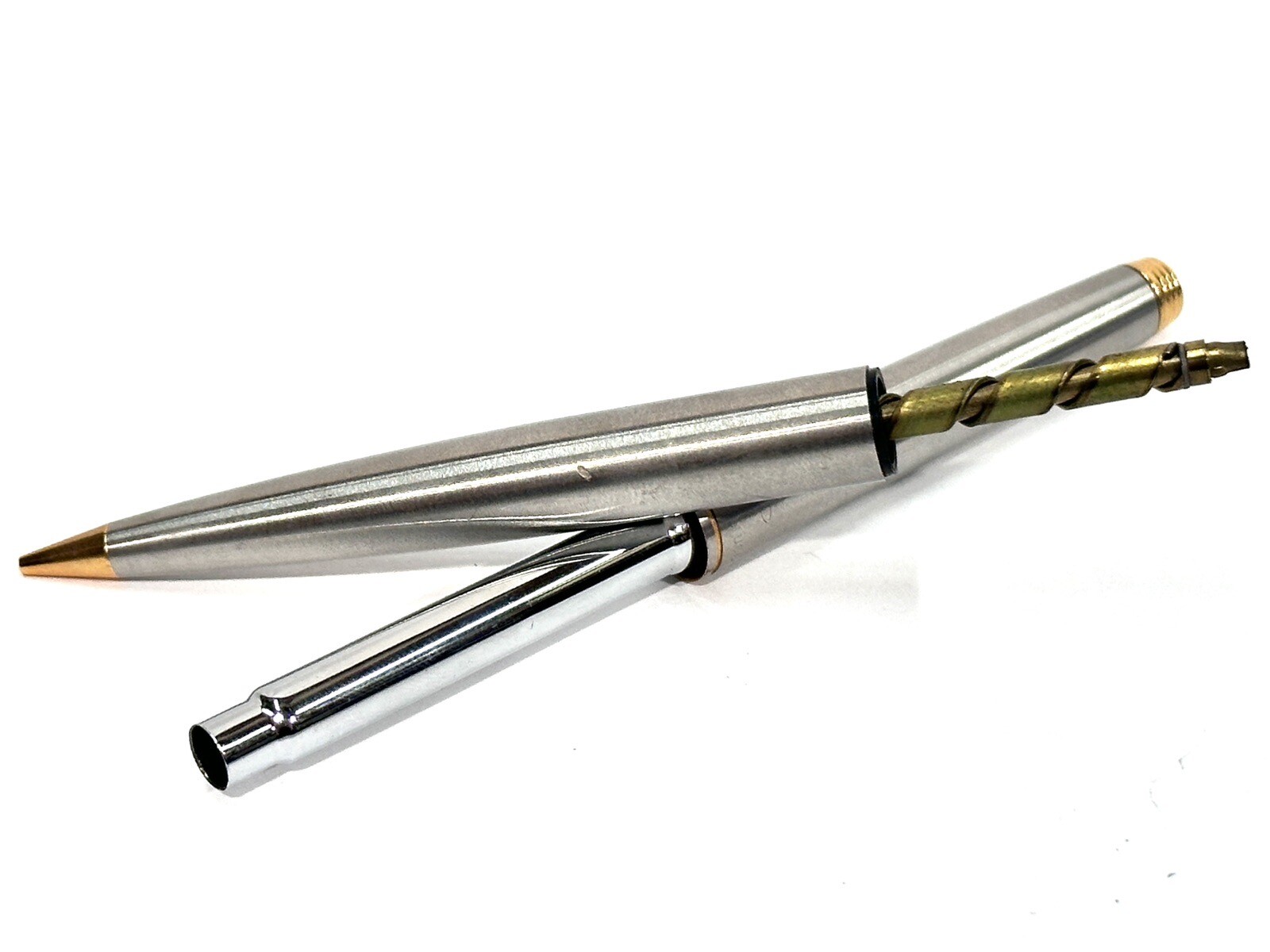 Vintage Parker 75 Made in USA Mechanical Pencil Stainless Steel with Gold Trim
