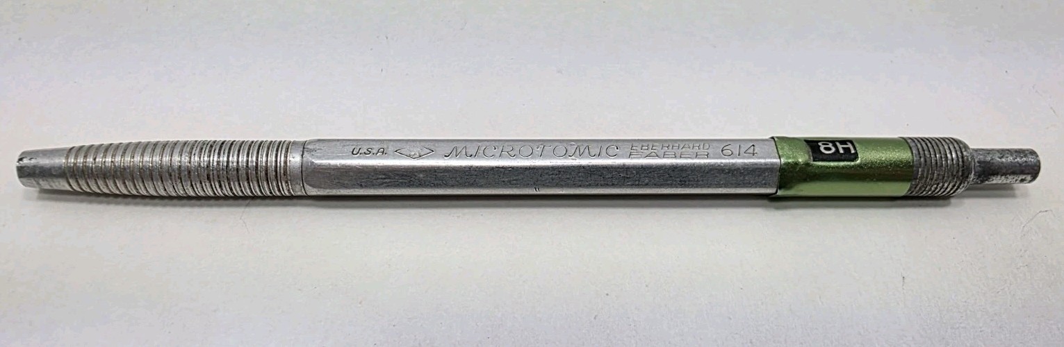 Vintage Eberhard Faber Microtomic 614 Mechanical Pencil Aluminum USA Rare 70’s