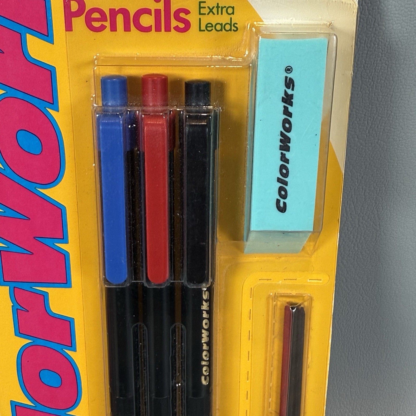 Vtg 1990 Crayola Mechanical Pencils Color Works Classic Shades Erasable 3 Ct