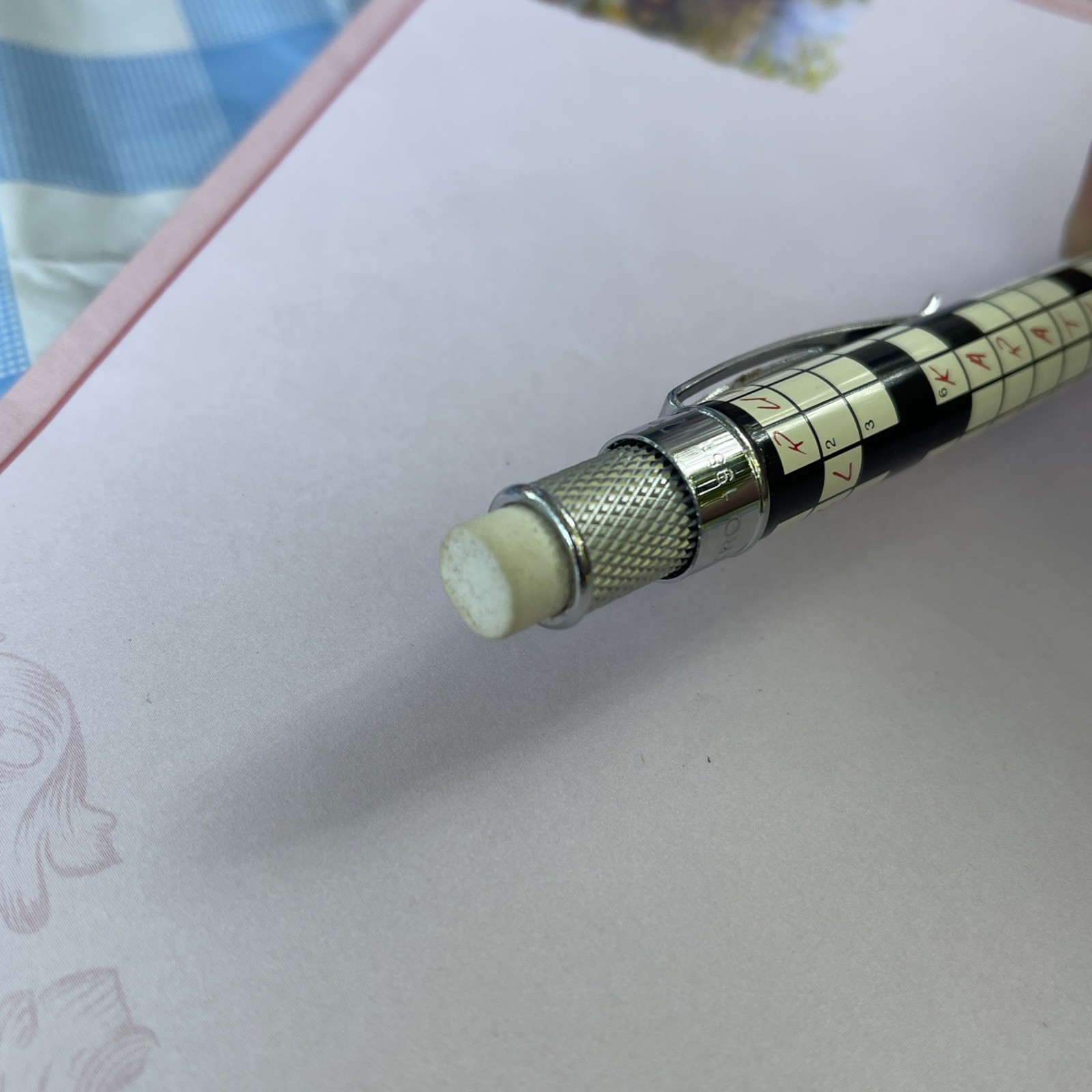Retro 51 Tornado Mechanical Pencil featuring a crossword puzzle