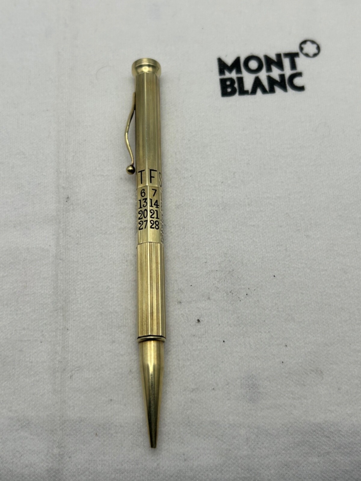 Perpatual Calendar 14K Solid Gold Pencil-Exc. Condition