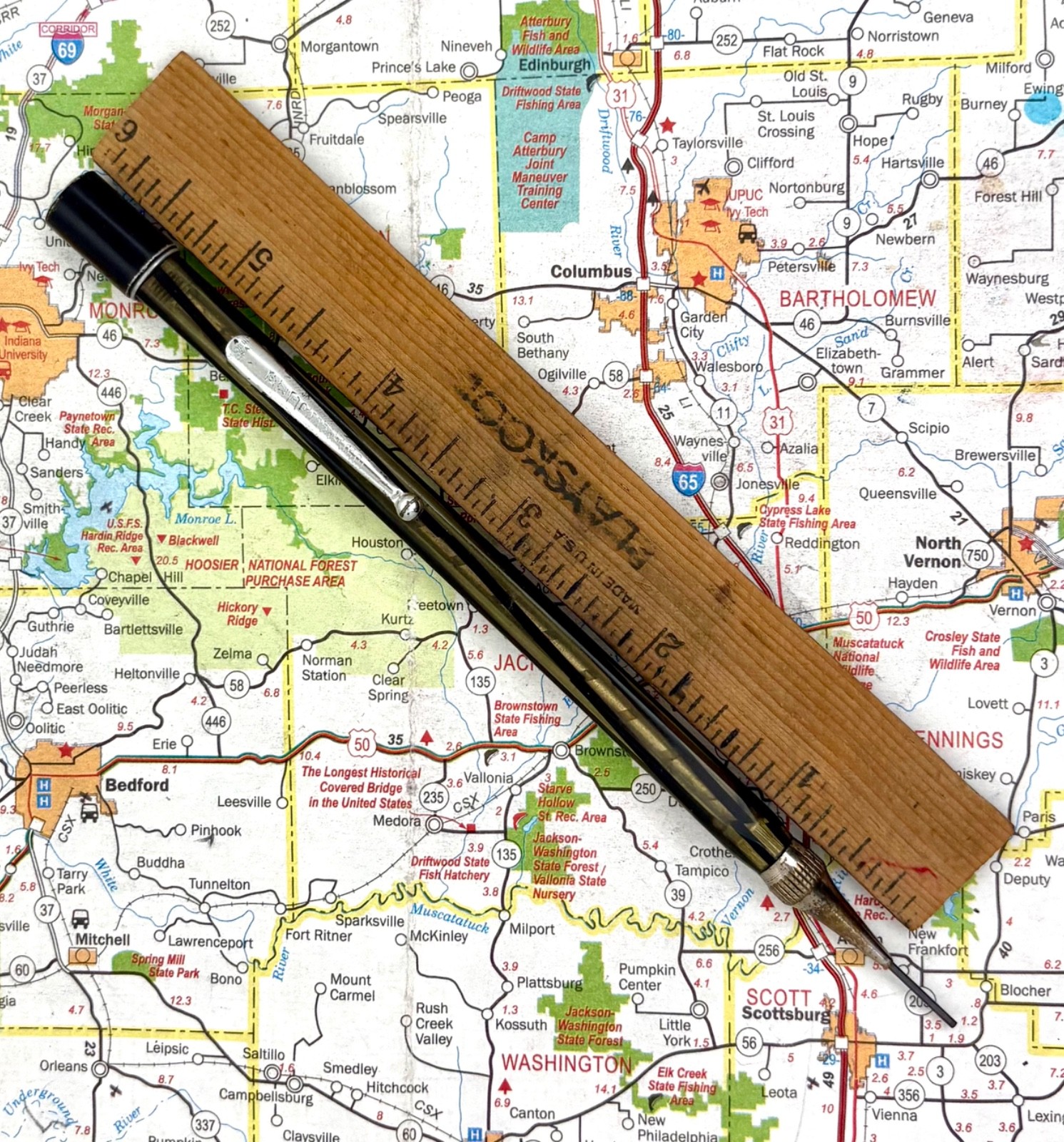 Vintage Eversharp Square 4 Twist Activated Pencil – spiral lined pattern – works