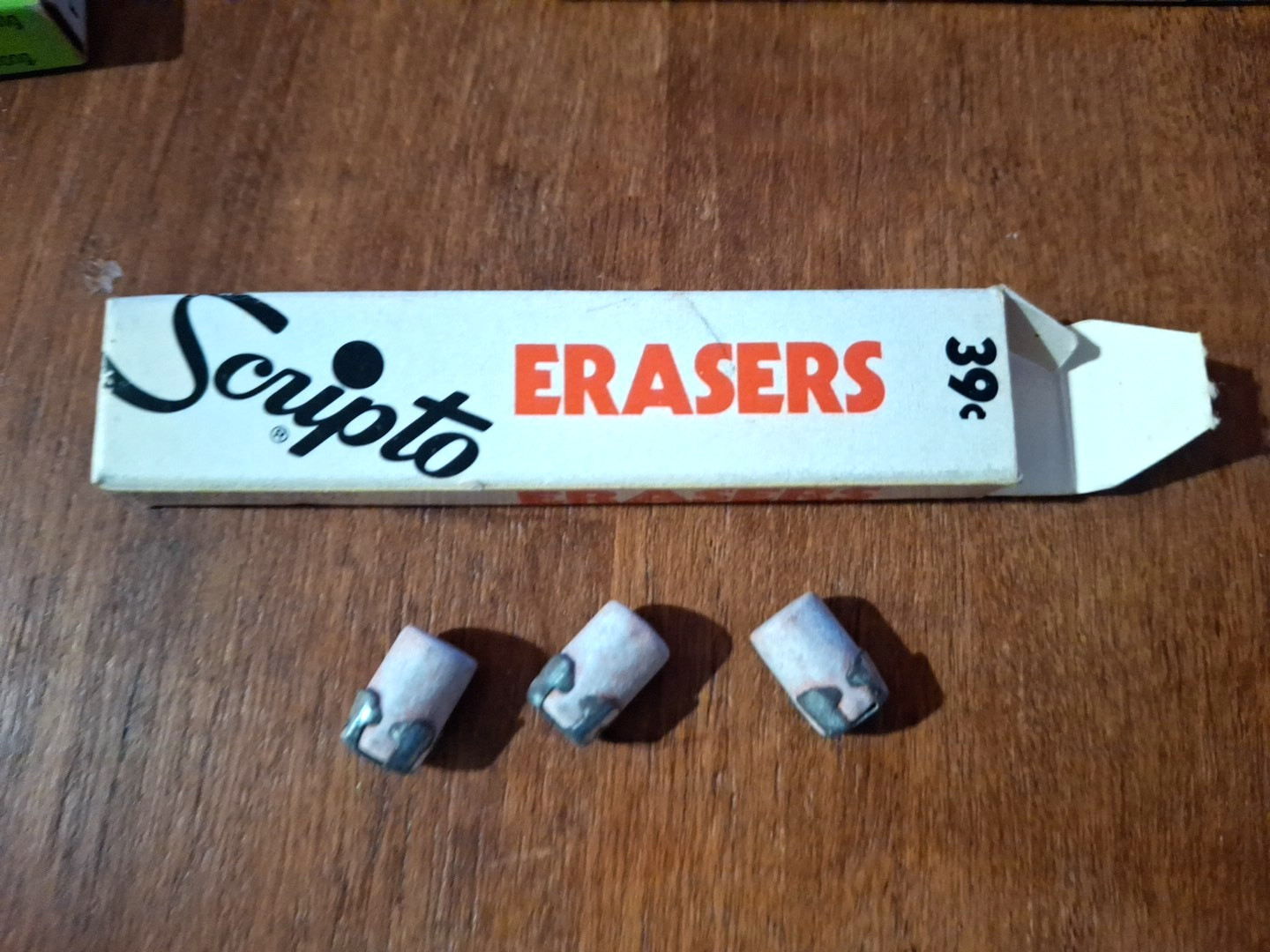 Vintage Scripto 3 Long Black Lead Boxes 430HB 1 Thin Lead 840HB and Erasers