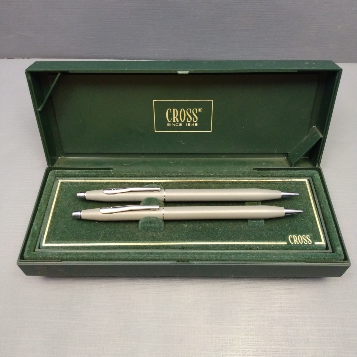 Vtg 2 Cross Century Classic Mechanical Pencils 0.9mm & 0.5mm Matte Gray & Box