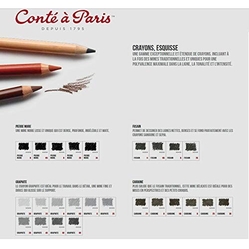 Conté à Paris Charcoal B Sketching Pencil 1 Count (Pack of 1), B