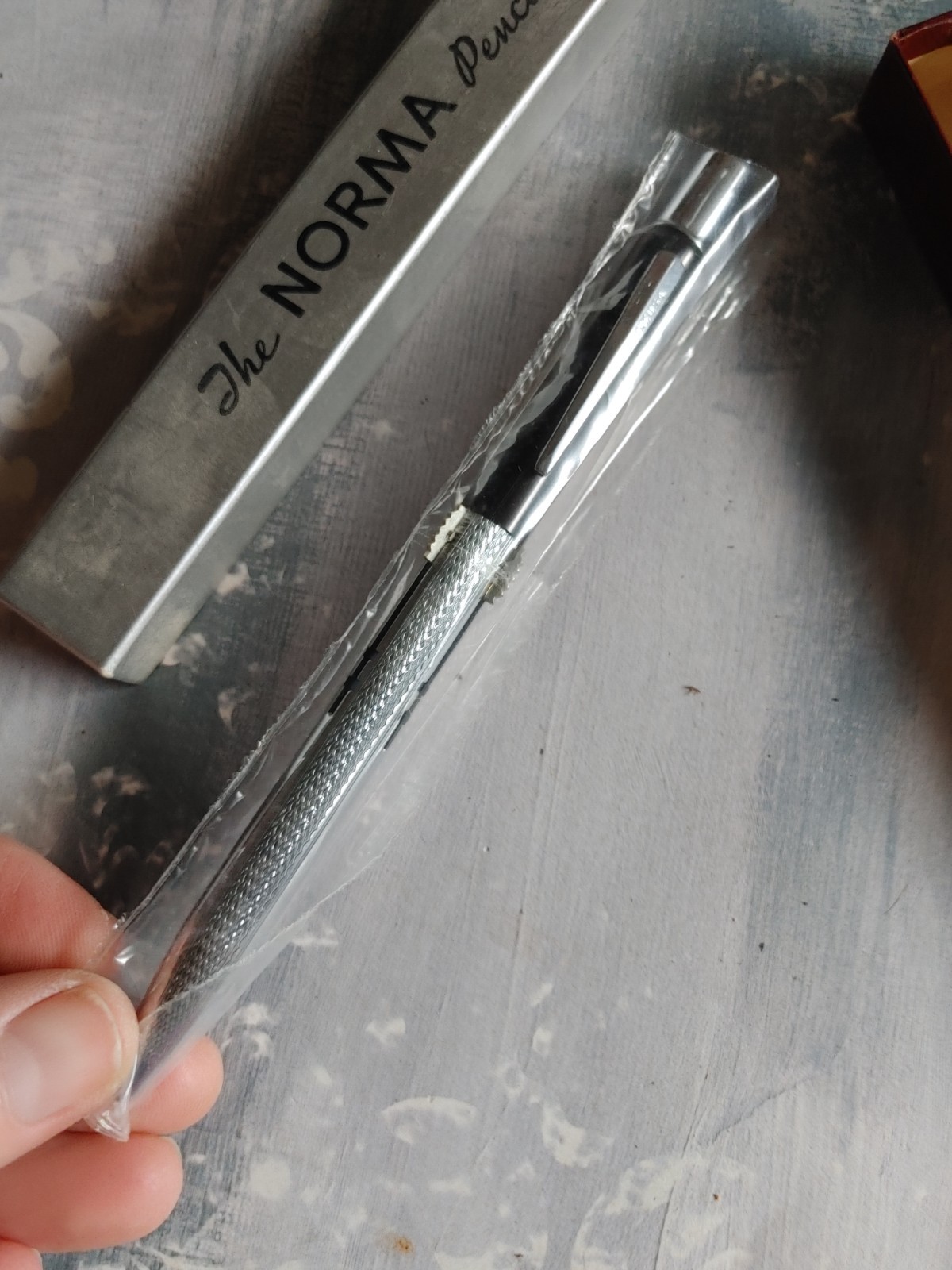 Vintage NWB The Norma Pencil black trim 3 color mechanical silver Orig Box USA