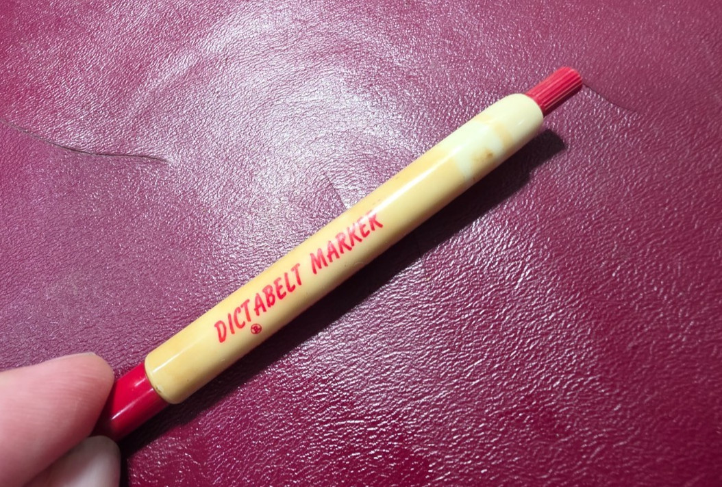 Vintage Listo Dictabelt Porcelain China Glass Marker Pen Pencil