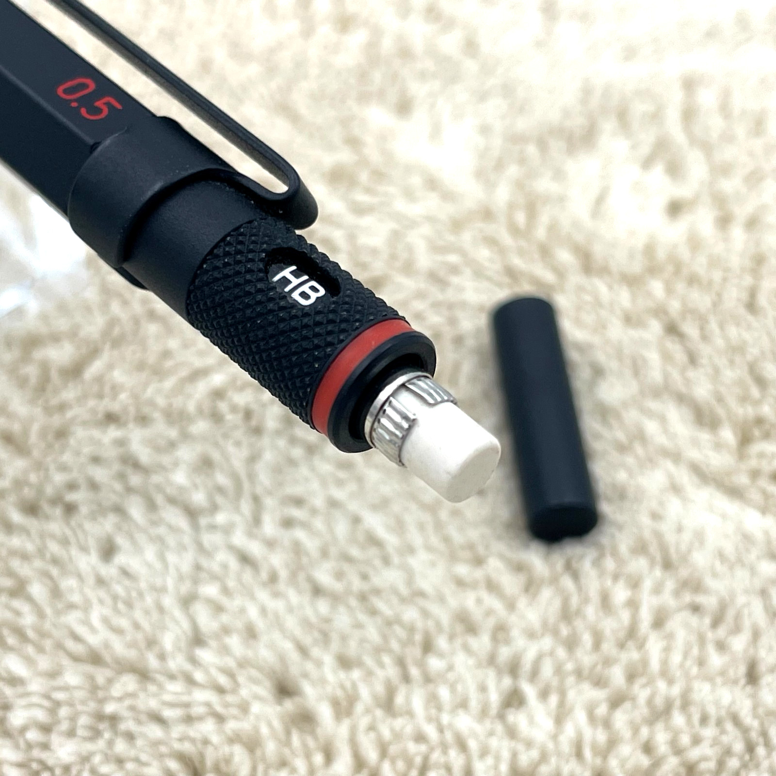 Vintage rOtring 600 Black 0.5mm Mechanical Pencil No Logo Rare Japan