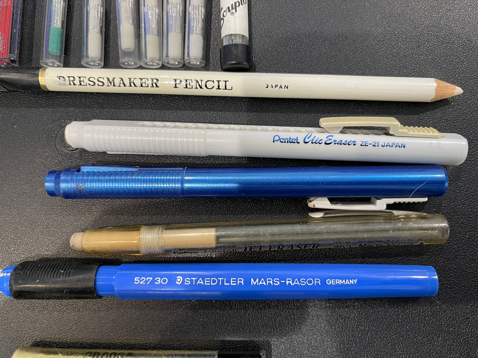 Vintage Lot of Pentel Mechanical Pencil Leads Erasers Clic Eraser Scripto Cross