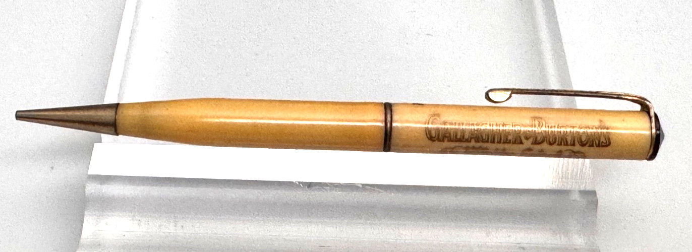 Vtg. Ritepoint Mechanical Pencil Advertisement Gallagher & Burtons White Label