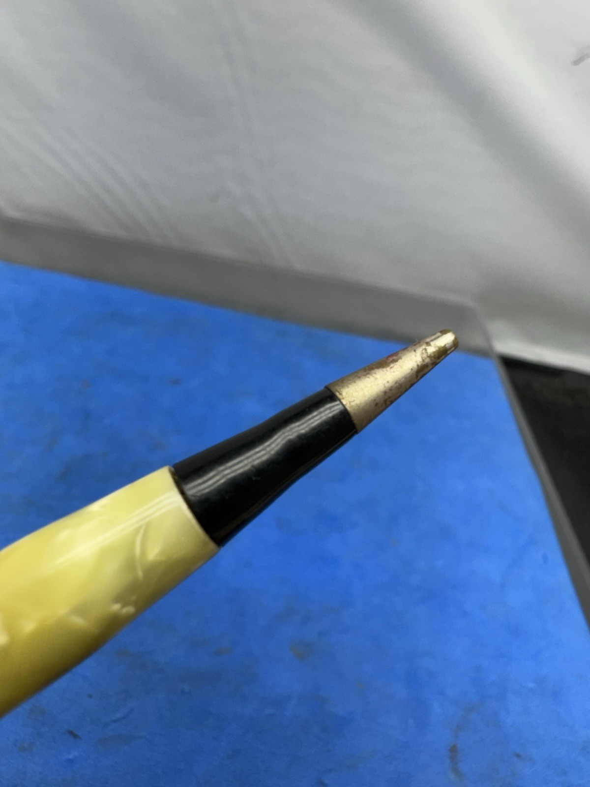 Vintaged Pearl & Black Ad. Mechanical Pencil. Bowes Seal Fast. 1.18mm Lead