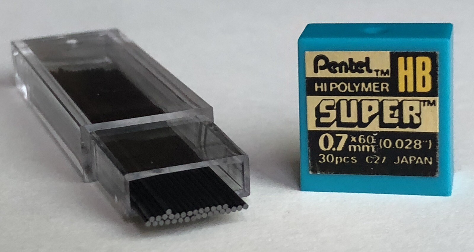 Vintage PENTEL Hi Polymer HB Mechanical Pencil Lead .7mm Black NOS 30pk Japan