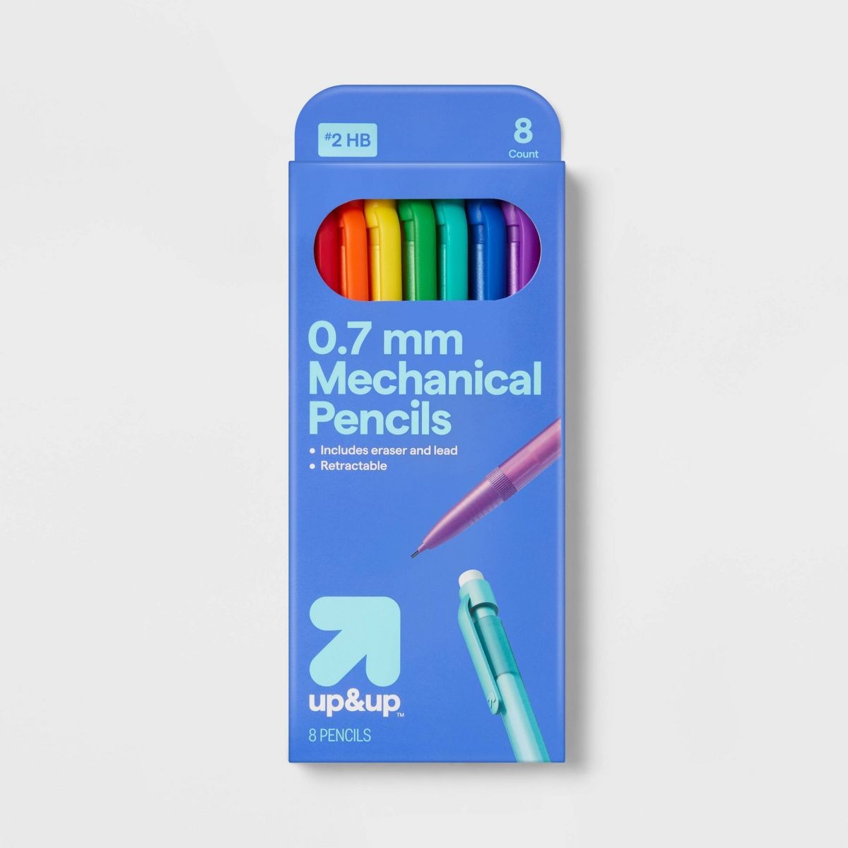 8ctMulticolor 0.7mm Retractable Mechanical Pencils Kids School Stationery Supply