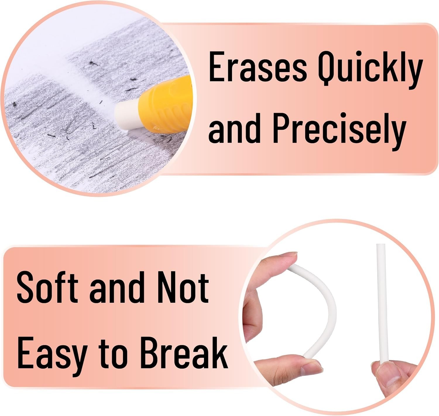 Retractable Mechanical Eraser Pens 6-Pack – Citrus Colors for Artists & Students